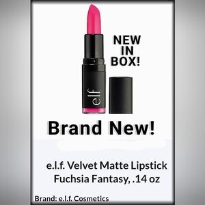 e.l.f. Velvet Matte Lipstick Fuchsia Fantasy, .14 oz NWT